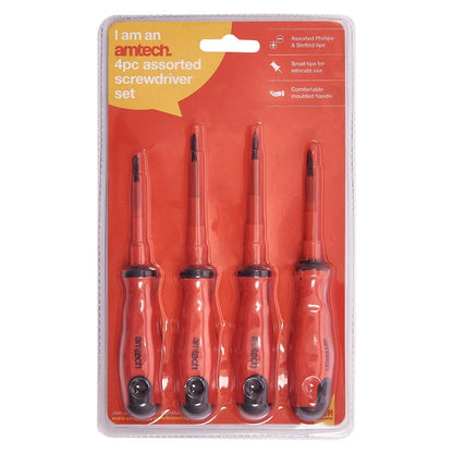Amtech 4 Piece screwdriver set L0870