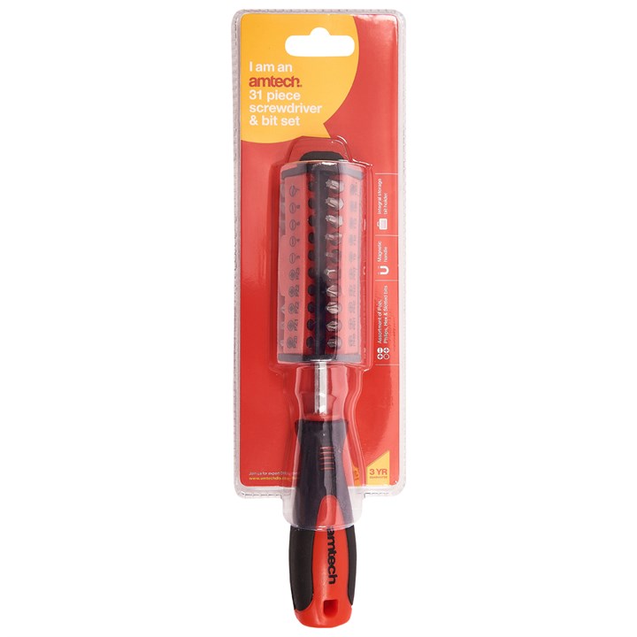 Amtech 31 Piece screwdriver and bit set L3275