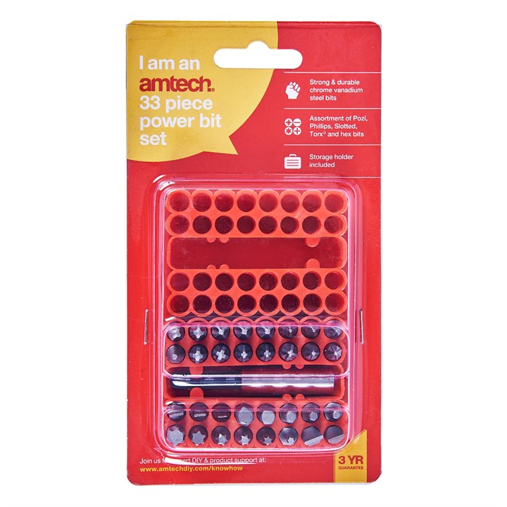Amtech 33 Piece power bit set L3300