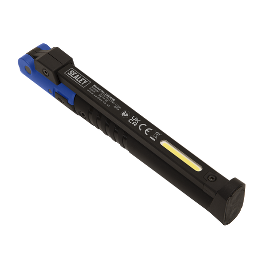 Sealey 2 COB & 1 SMD LED Rechargeable Slim Folding Pocket Light - Blue LED01B