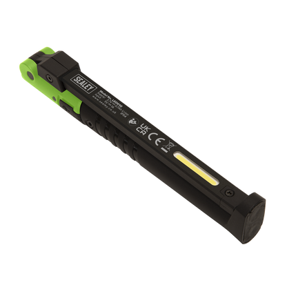 Sealey 2 COB & 1 SMD LED Rechargeable Slim Folding Pocket Light - Green LED01G