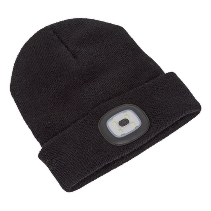 Sealey 4 SMD LED USB Rechargeable Beanie Hat LED185