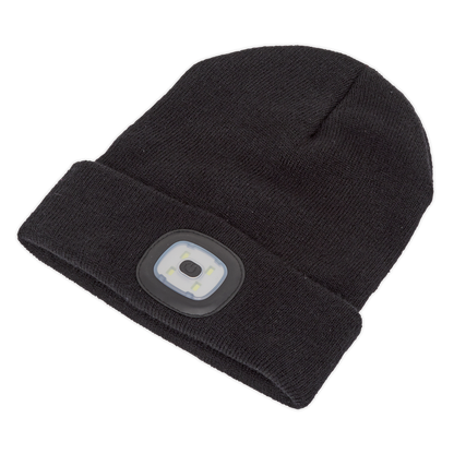 Sealey 4 SMD LED USB Rechargeable Beanie Hat LED185