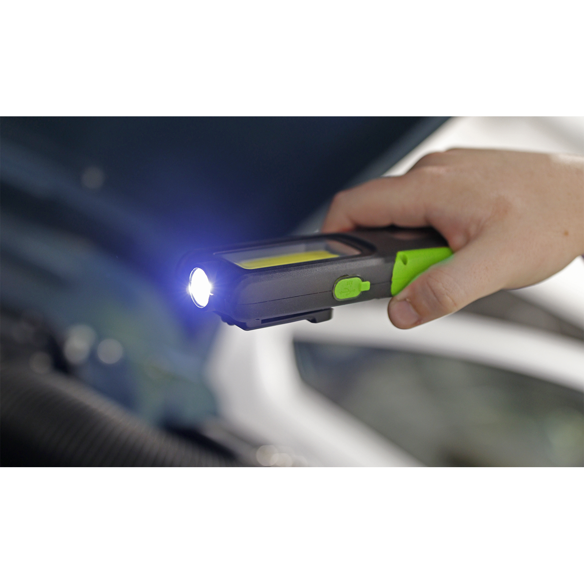Sealey 5W COB & 3W SMD LED Rechargeable Inspection Light with Power Bank - Green LED318G