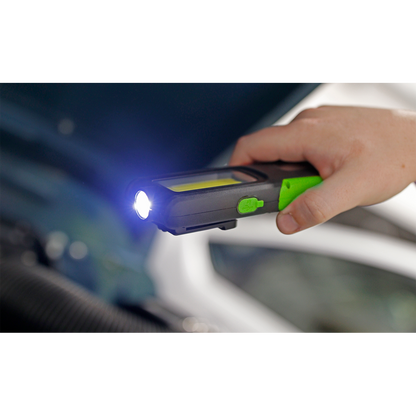 Sealey 5W COB & 3W SMD LED Rechargeable Inspection Light with Power Bank - Green LED318G