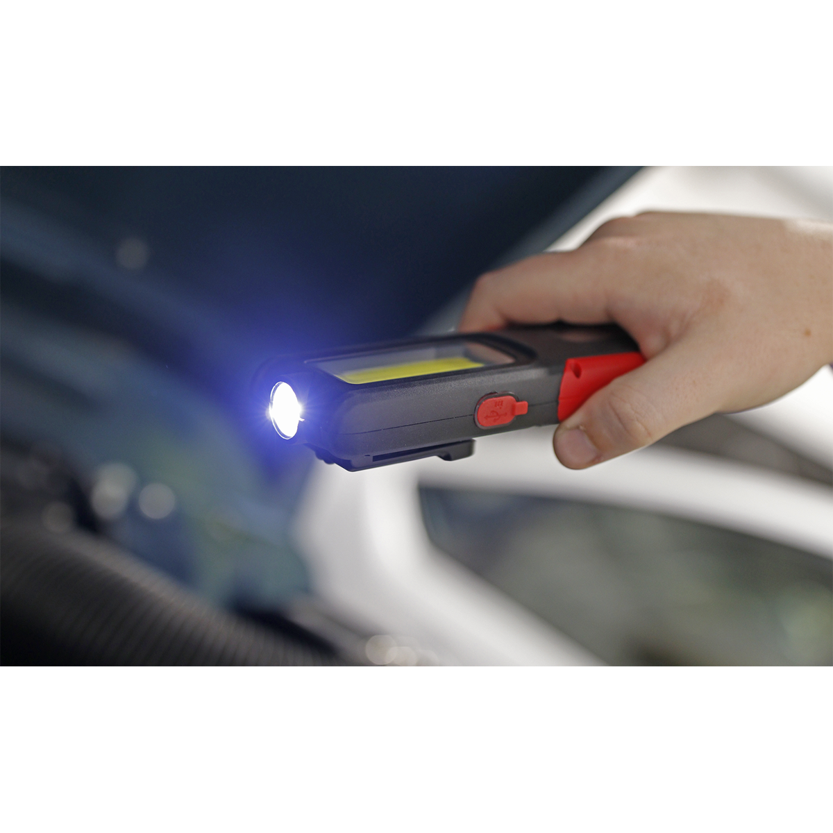 Sealey 5W COB & 3W SMD LED Rechargeable Inspection Light with Power Bank - Red LED318R