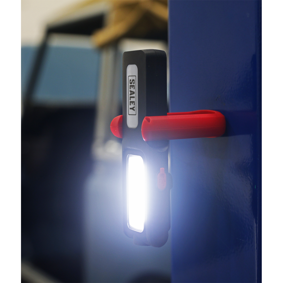 Sealey 5W COB & 3W SMD LED Rechargeable Inspection Light with Power Bank - Red LED318R