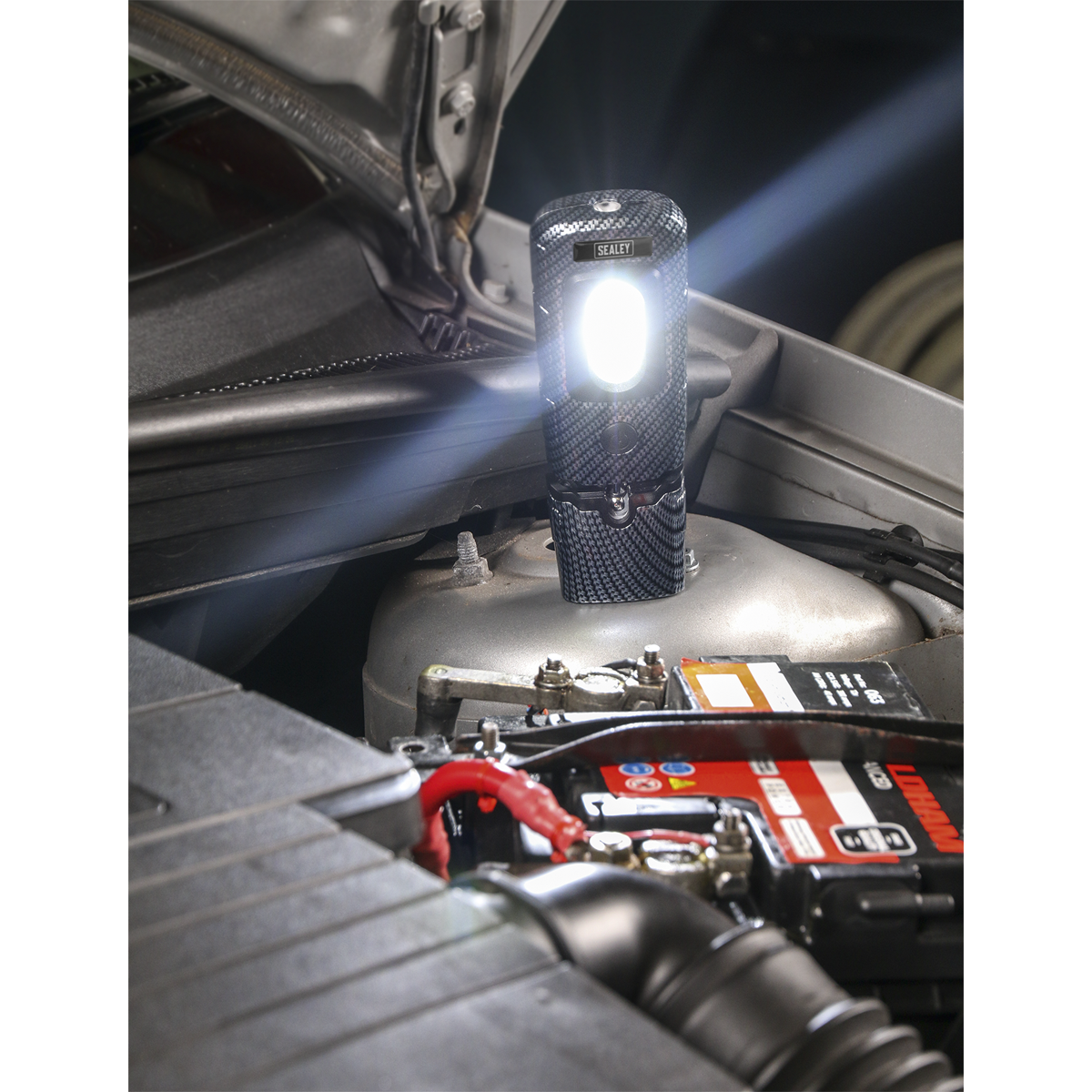 Sealey 360° 3W COB & 1W SMD LED Rechargeable Carbon Fibre Effect Inspection Light LED3601CF