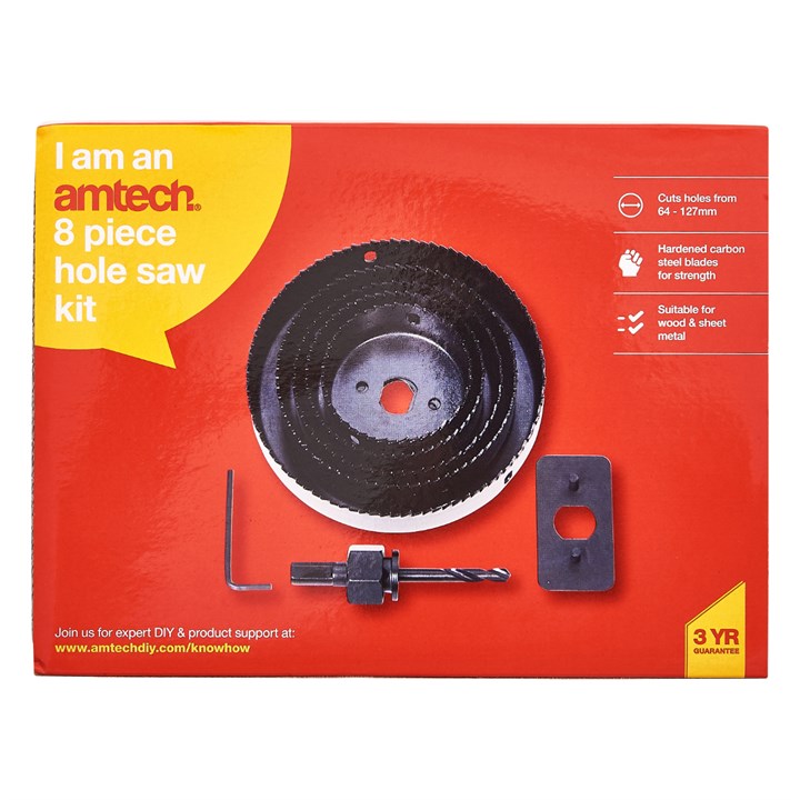 Amtech 8 Piece circular hole saw kit M1530