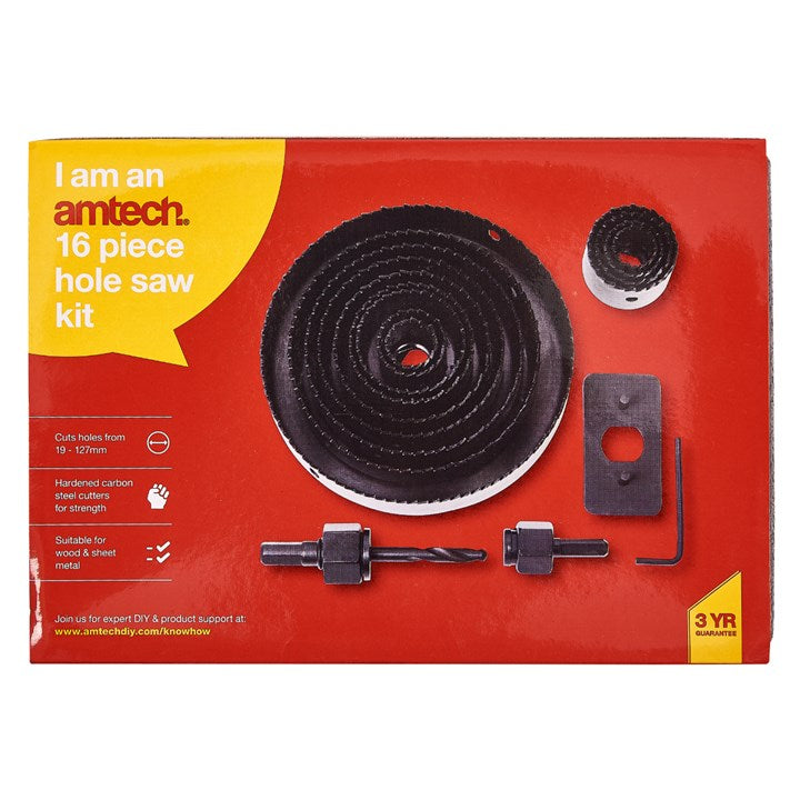 Amtech 16 Piece circular hole saw kit M1570