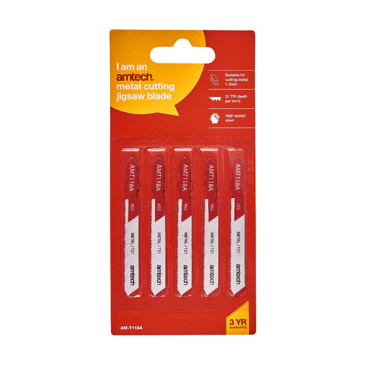 Amtech 5 Piece metal jigsaw blade set (AMT118A) M1605