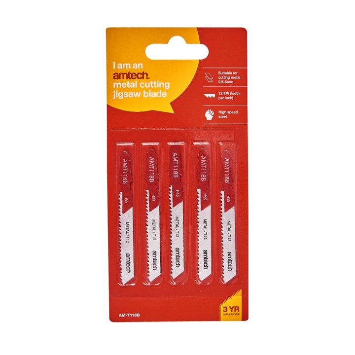 Amtech 5 Piece metal jigsaw blade set (AMT118B) M1611
