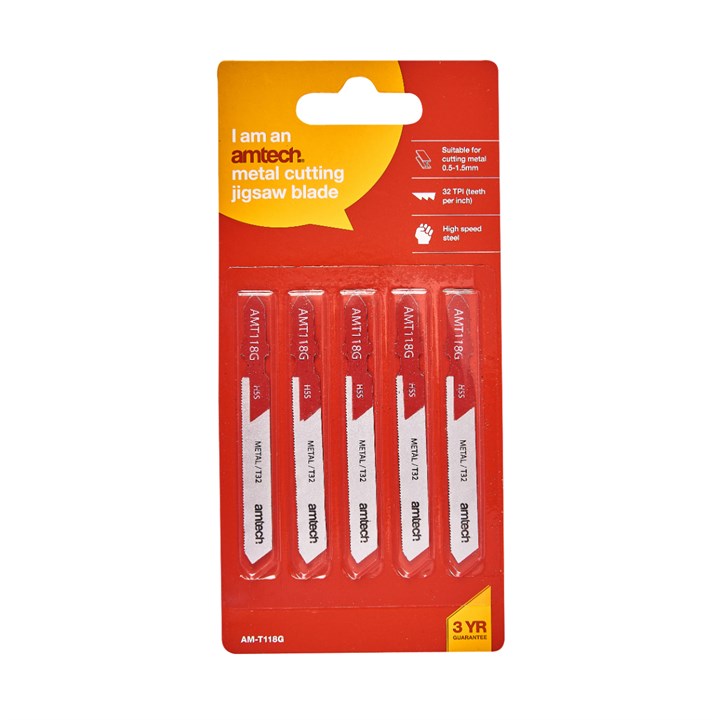 Amtech 5 Piece metal jigsaw blade set (AMT118G ) M1612
