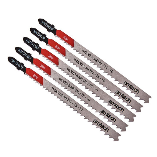 Amtech 5 Piece wood and metal jigsaw blade set (AMT345XF) M1616