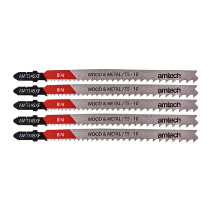 Amtech 5 Piece wood and metal jigsaw blade set (AMT345XF) M1616