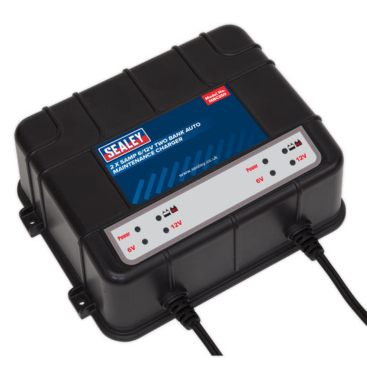 Sealey 10A (2 x 5A) 6/12V Two Bank Auto Maintenance Charger MBC250