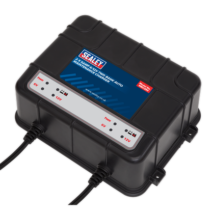 Sealey 10A (2 x 5A) 6/12V Two Bank Auto Maintenance Charger MBC250