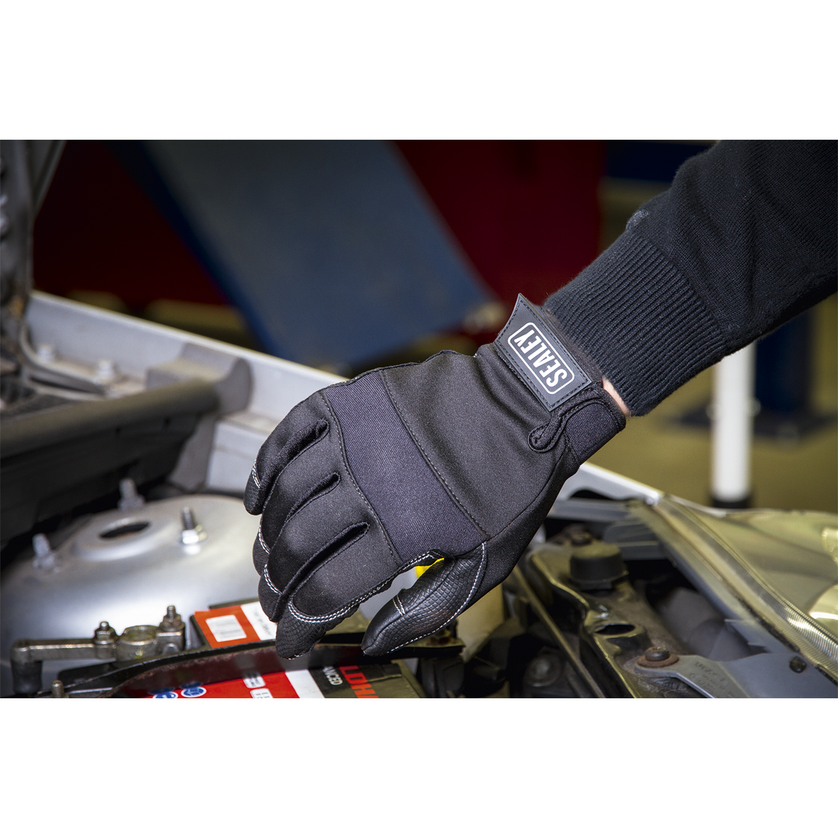 Sealey Light Palm Tactouch Mechanic's Gloves - Large MG798L