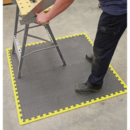 Sealey 1240 x 1825mm Interlocking EVA Foam Workshop Mat Set with Hi-Vis Edges MIC1218Y3