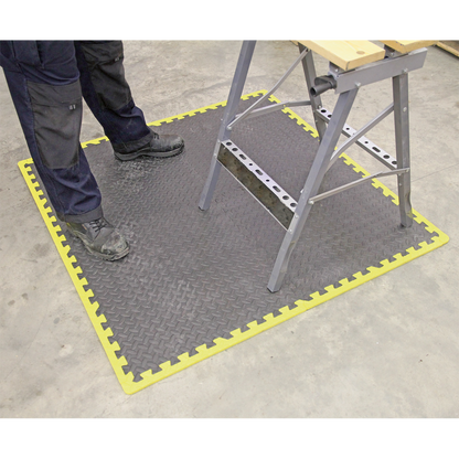 Sealey 1240 x 1825mm Interlocking EVA Foam Workshop Mat Set with Hi-Vis Edges MIC1218Y3