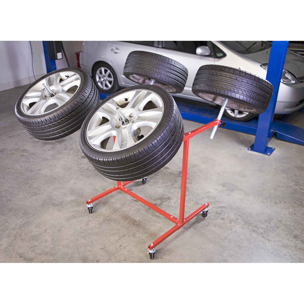 Sealey Alloy Wheel Painting/Repair Stand - 4 Wheel Capacity MK71