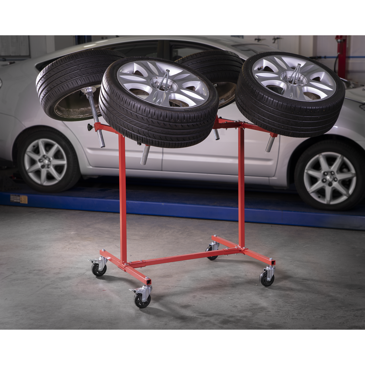 Sealey Alloy Wheel Painting/Repair Stand - 4 Wheel Capacity MK71
