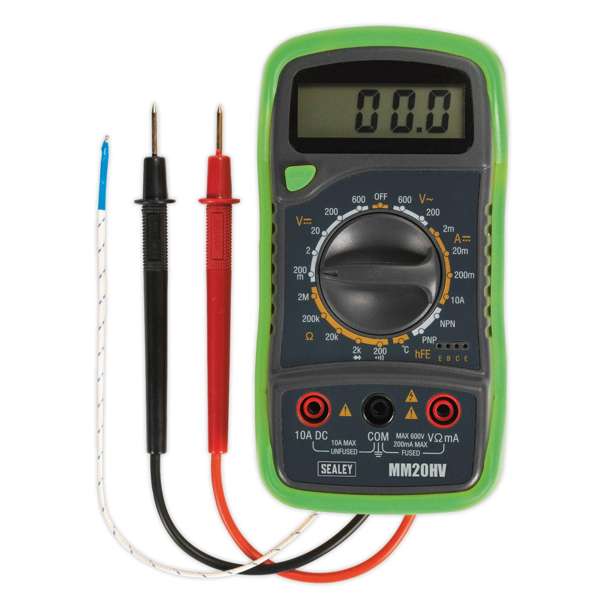 Sealey 8-Function Hi-Vis Digital Multimeter with Thermocouple MM20HV
