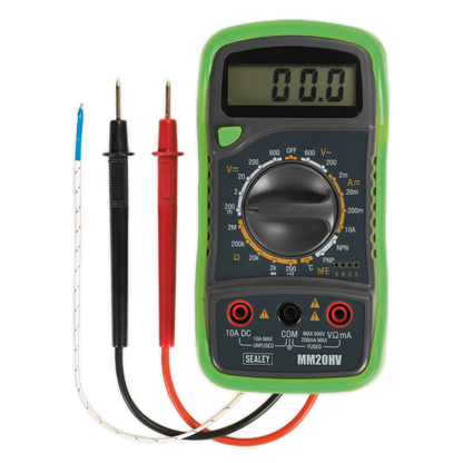 Sealey 8-Function Hi-Vis Digital Multimeter with Thermocouple MM20HV