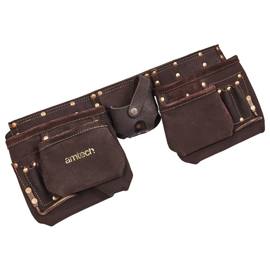 Amtech 12 Pocket heavy duty leather tool belt N1055