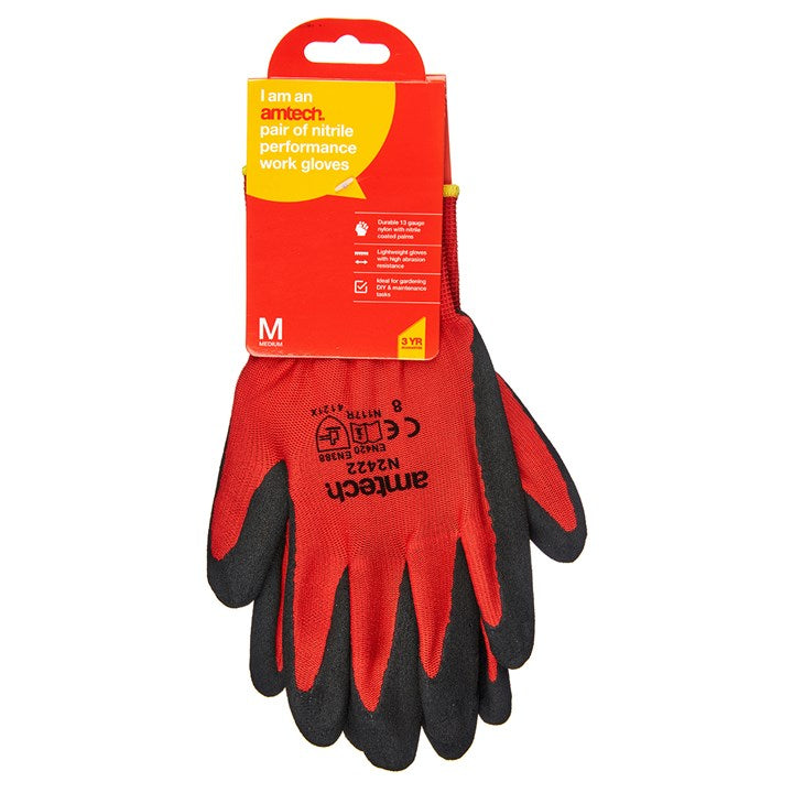 Amtech Medium (Size 8) Nitrile performance work gloves N2422