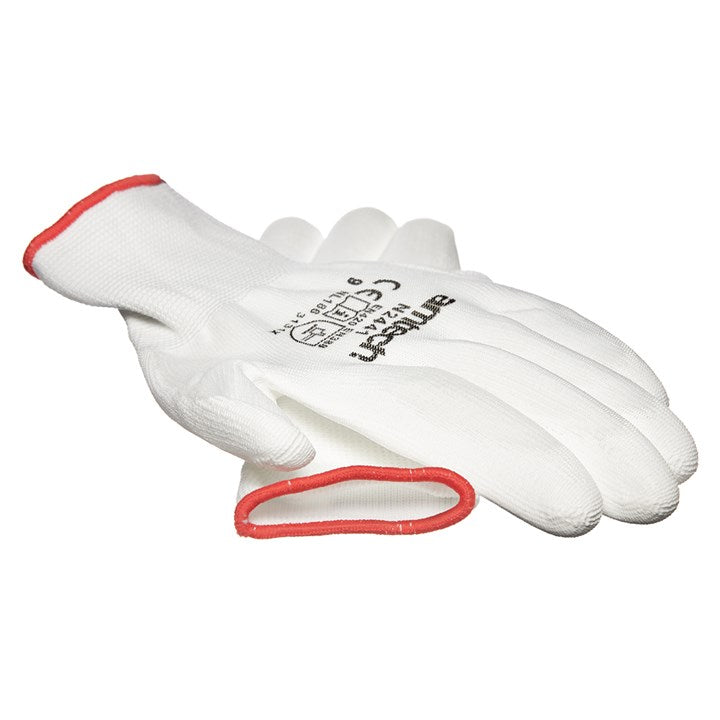Amtech Large (Size 9) Light duty polyurethane-coated work gloves - white N2441