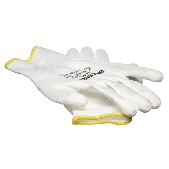 Amtech Medium (Size 8) Light duty polyurethane-coated work gloves - white N2442