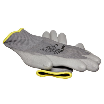 Amtech Medium (Size 8) Light duty polyurethane-coated work gloves - white N2452