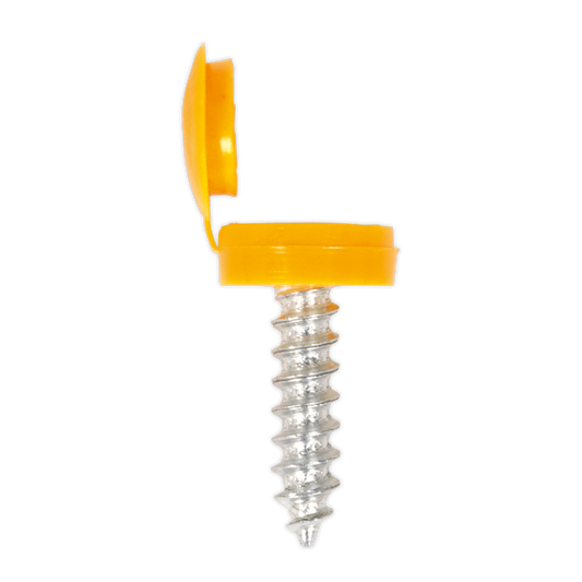 Sealey Yellow Numberplate Screw with Flip Cap 4.2 x 19mm - Pack of 50 NPY50