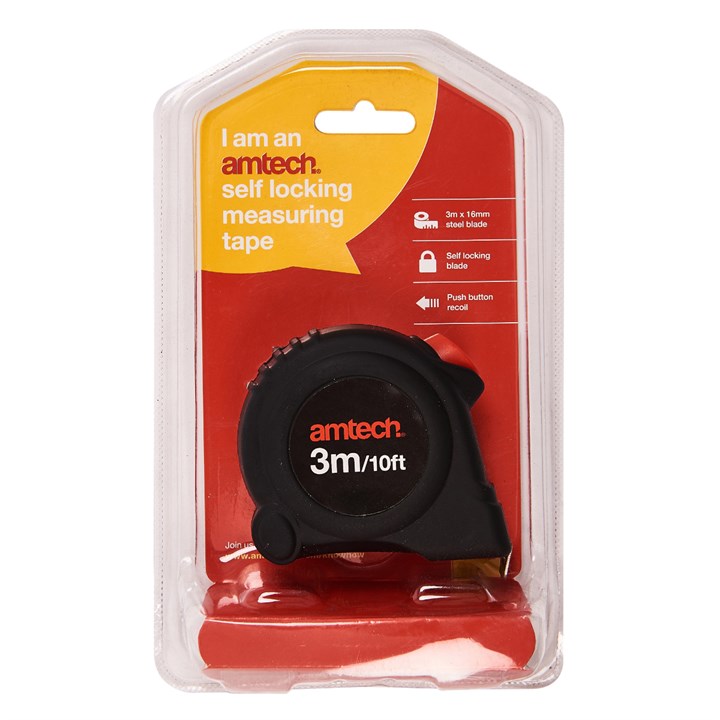 Amtech 3m x 16mm Self-locking measuring tape P1260