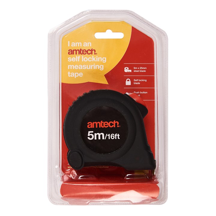 Amtech 5m x 25mm Self-locking measuring tape P1265
