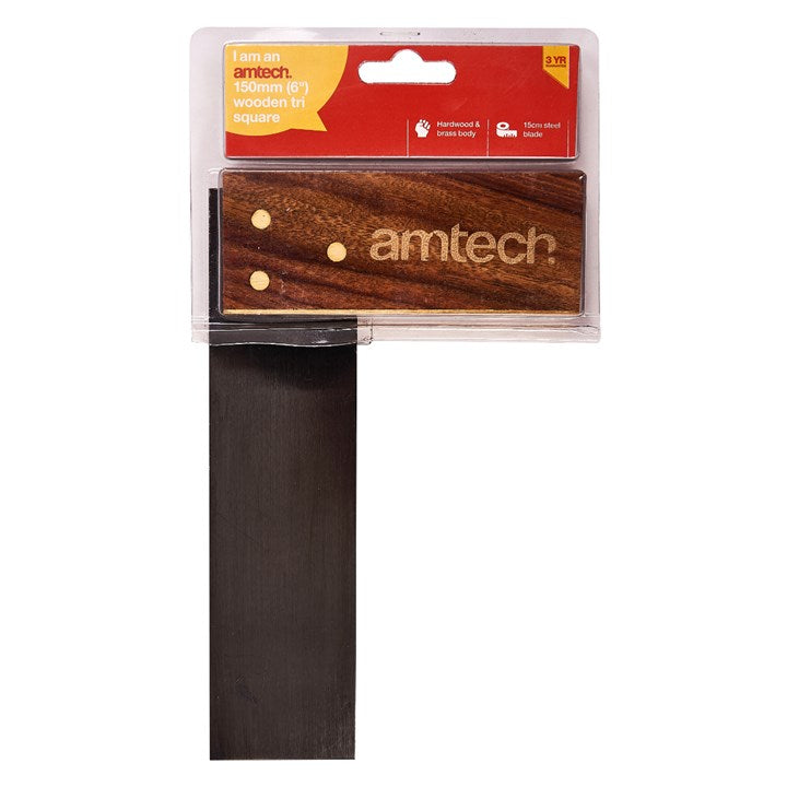 Amtech 150mm (6") Wooden tri square P3386