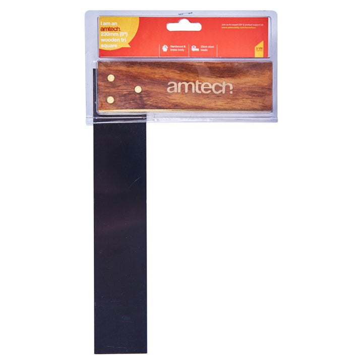 Amtech 230mm (9") Wooden tri square P3388