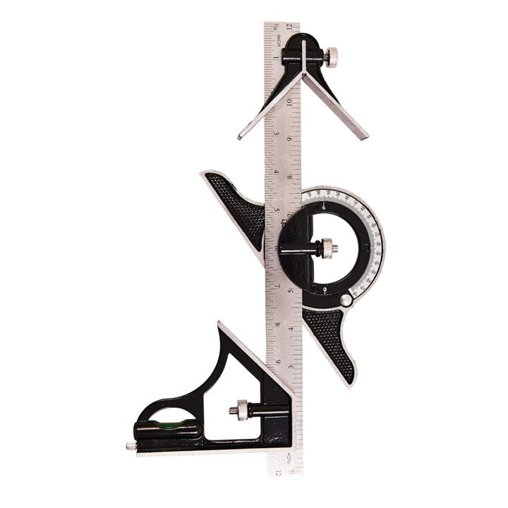 Amtech 300mm (12") combination square and protractor P4010