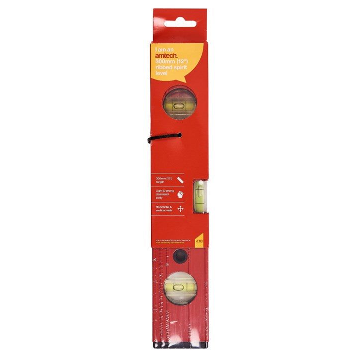 Amtech 300mm (12") Ribbed spirit level P4455