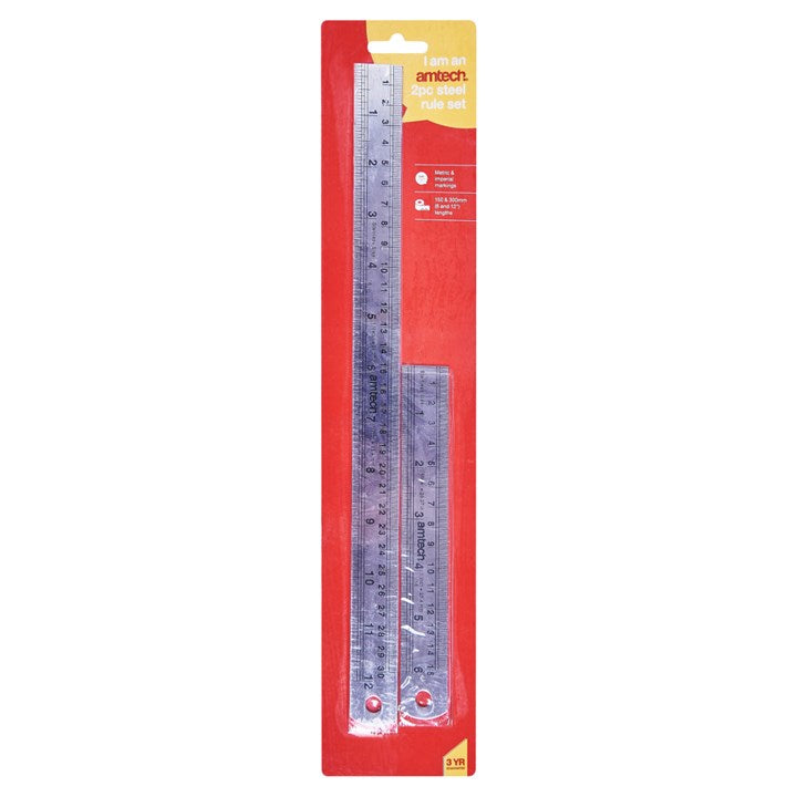 Amtech 2 Piece steel ruler set P5170