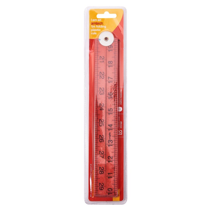 Amtech 100cm Folding plastic rule P5185