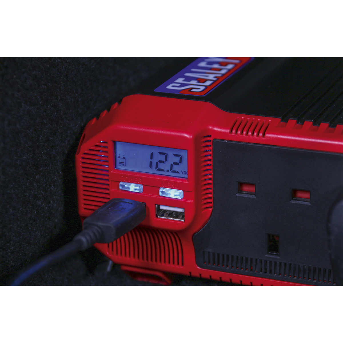Sealey 1100W Power Inverter Modified Sine Wave 12V DC - 230V~50Hz PI1100