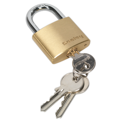 Sealey 40mm Brass Body Padlock PL101