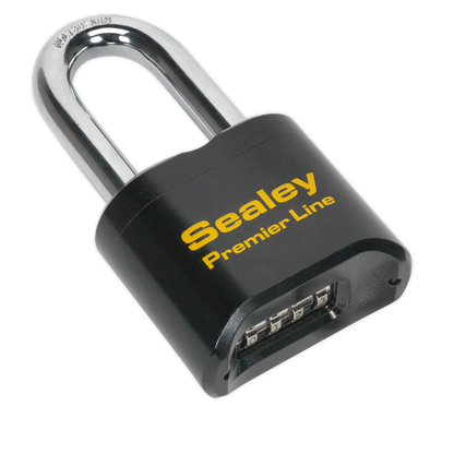 Sealey 62mm Steel Body Combination Padlock Long Shackle PL603L