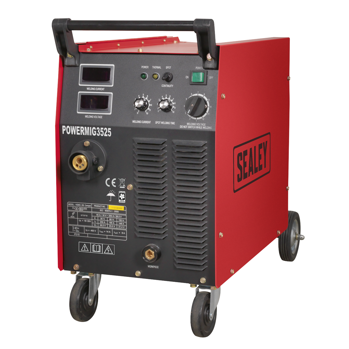 Sealey 250A Professional MIG Welder 415V 3ph with BINZEL® Euro Torch POWERMIG3525