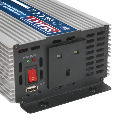 Sealey 1000W Pure Sine Wave Power Inverter 12V DC - 230V ~ 50Hz PSI1000