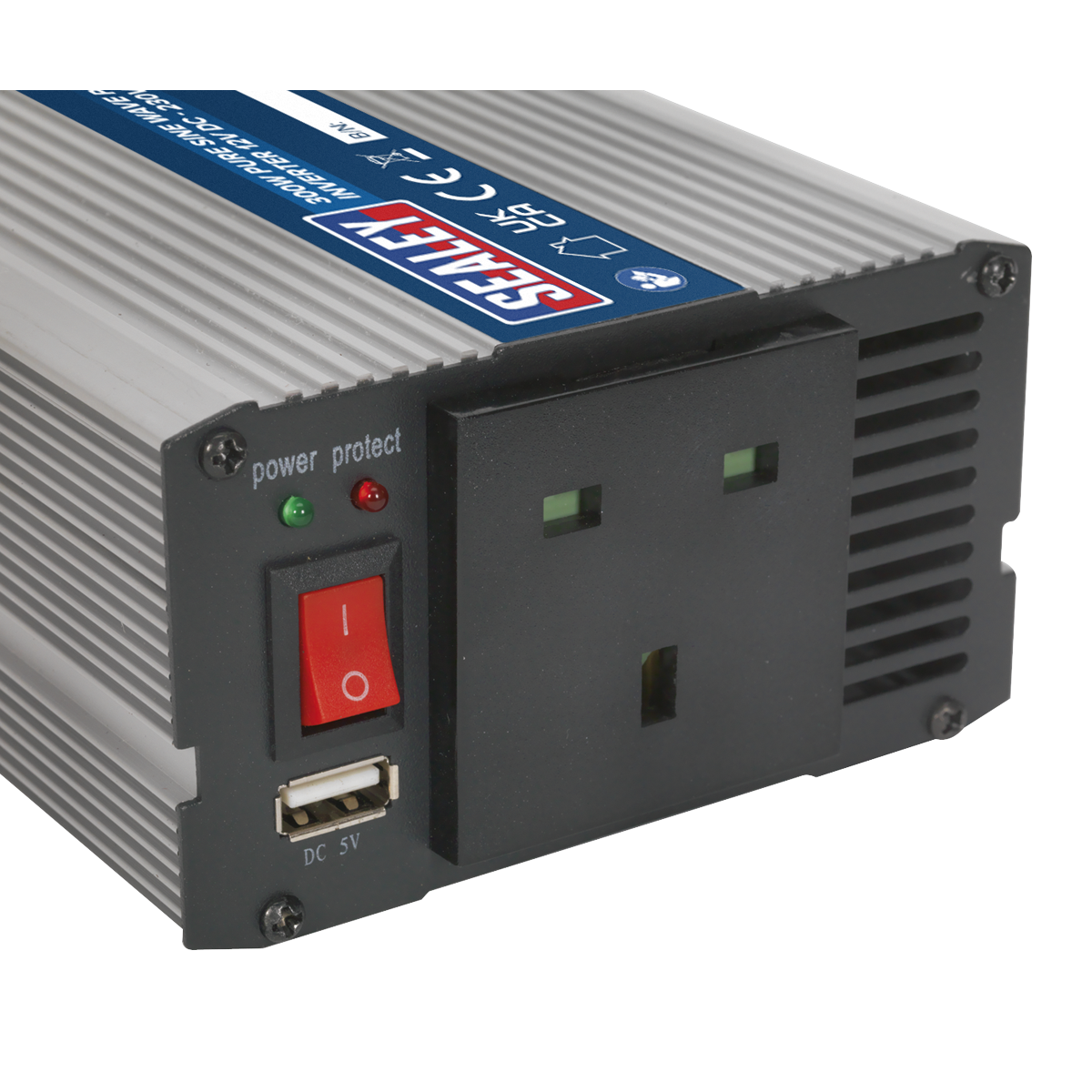 Sealey 300W Pure Sine Wave Power Inverter 12V DC - 230V ~ 50Hz PSI300