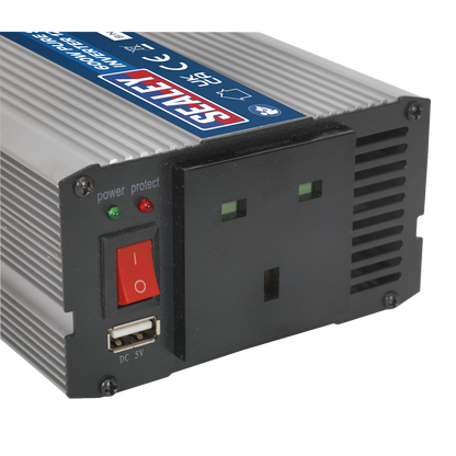 Sealey 600W Pure Sine Wave Power Inverter 12V DC - 230V ~ 50Hz PSI600