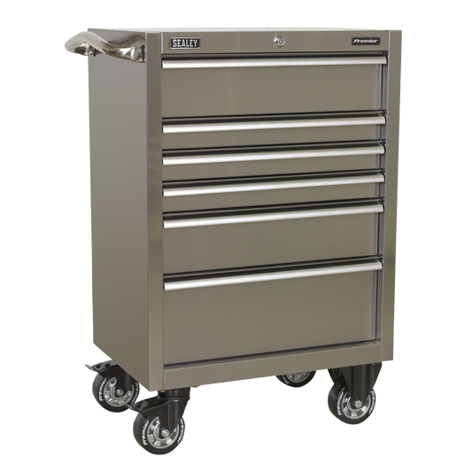 Sealey 6 Drawer 675mm Stainless Steel Heavy-Duty Rollcab PTB67506SS